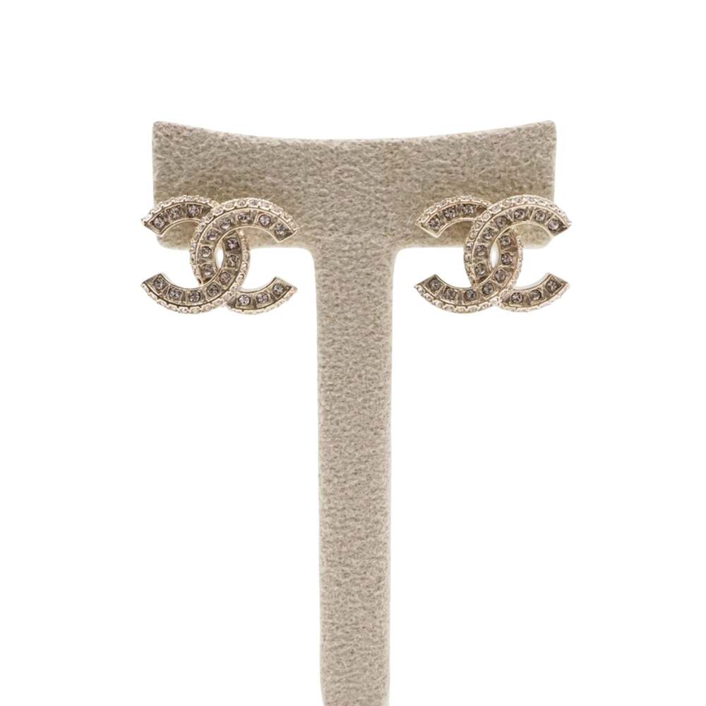 Chanel Cc Logo Crystal Earrings #355186F68B